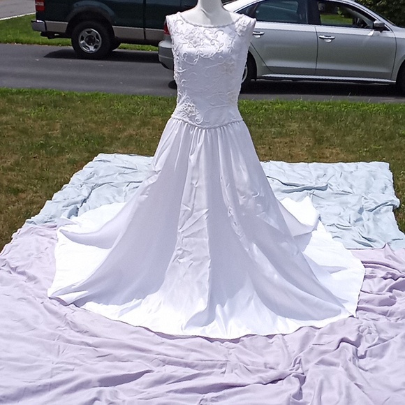 Custom Dressmaker-Made Satin Wedding Dress. - Picture 2 of 10